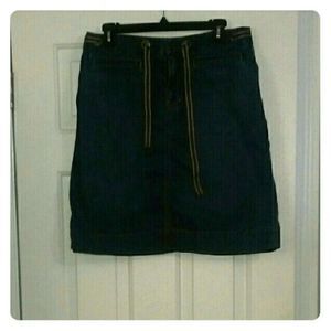 Denim skirt with attached belt